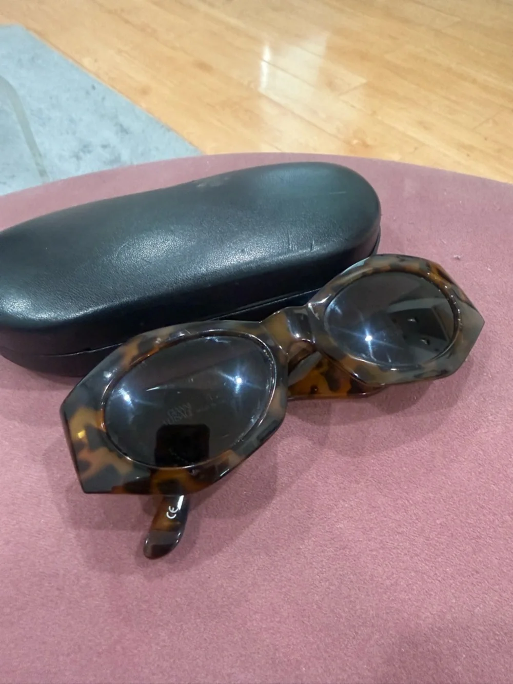 Versace Tortoise Shell Sunglasses with Gold Medallion Accents